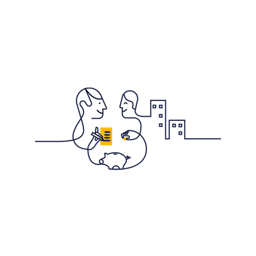 Avtal signeras mellan styrelsemedlem och fastighetsförvaltare. Illustration.