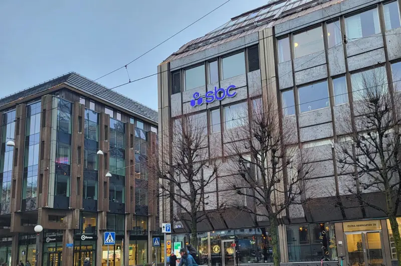 Fasaden till SBCs kontor i Göteborg