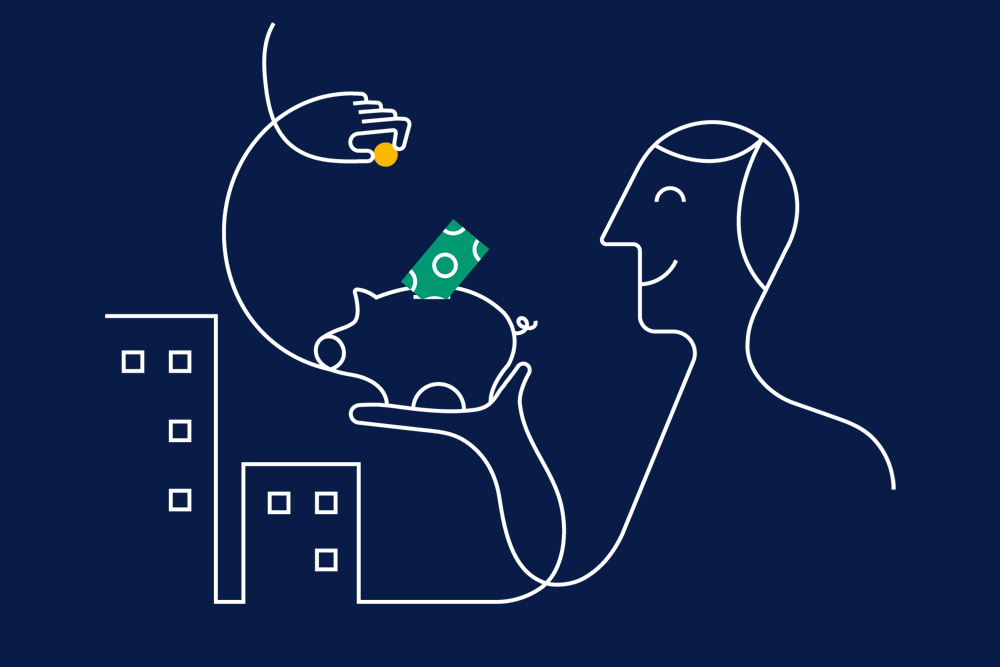 Styrelsemedlem som sparar pengar åt sin brf genom att ta hjälp med låneupphandlingen. Illustration.